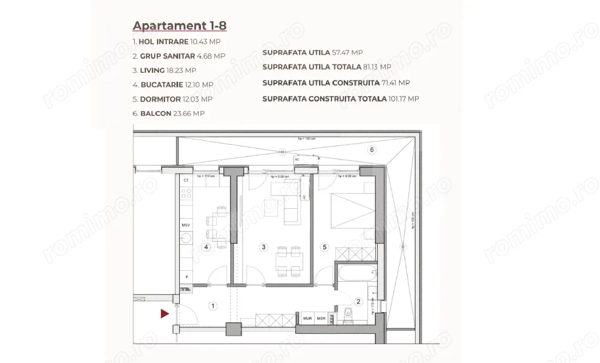 Apartament 2 camere, 81.13 mp, ansamblu 0% Comision Achiziție, Calea Severinului — fotografia 2