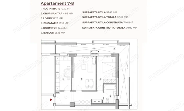 Apartament 2 camere, 82.62mp, ansamblu 0% Comision Achiziție, Calea Severinului — fotografia 2