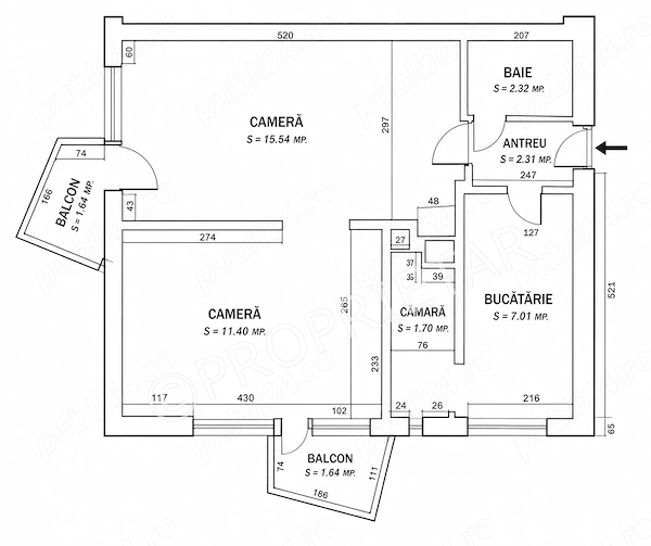 Proprietar vând apartament 2 camere ultracentral (Parc 1 Decembrie), renovat,mobilat, 2 balcoane, AC — fotografia 3
