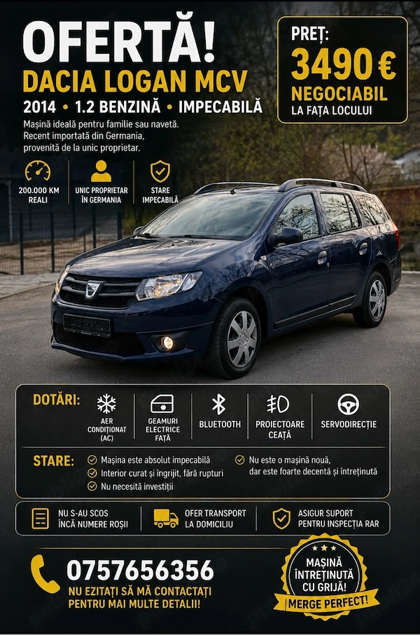 Dacia Logan MCV 1.2 Benzină 2014