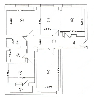 Apartament 4 camere decomandate, 2 băi, etaj 3 din 8 (cu lift), 84 mp, Satu Mare — fotografia 3