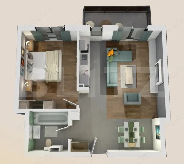 Apartament 2 camere, bloc nou, semifinisat, 54 mp, zona Vivo — fotografia 1