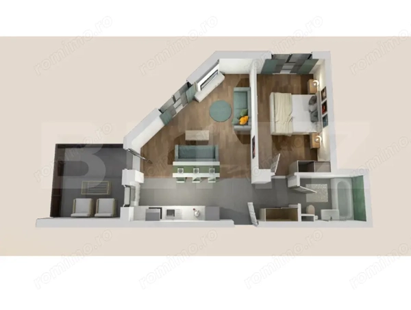 Apartament 2 camere, bloc nou, semifinisat, 52 mp, zona Vivo — fotografia 1