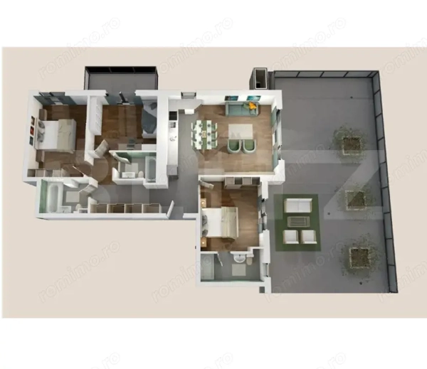 Penthouse 4 camere, 102mp, 124mp terasa, zona Vivo — fotografia 1