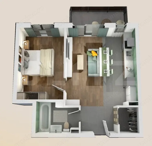 Apartament 2 camere, bloc nou, semifinisat, 50 mp, zona Vivo — fotografia 1