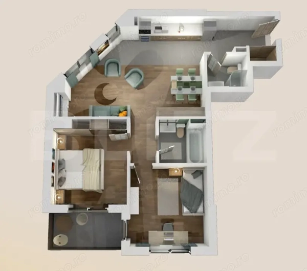 Apartament 3 camere, 2 bai, 67mp, zona Vivo — fotografia 1