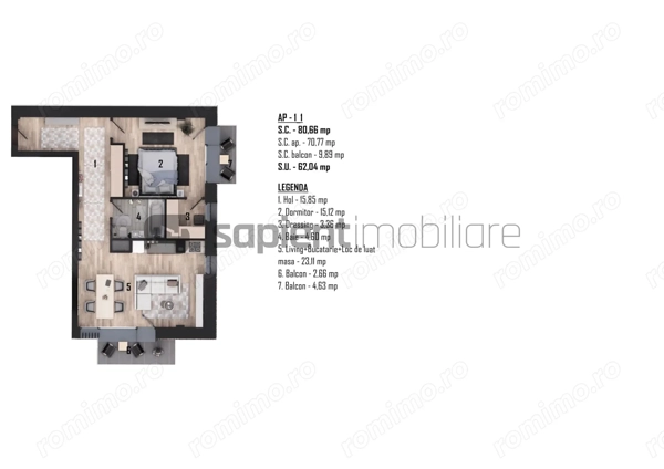De vânzare apartament 2 camere, ultracentral, semifinisat — fotografia 3