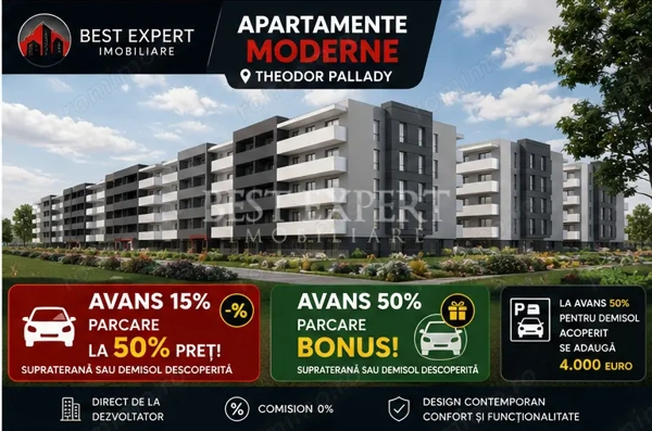 2 Camere Ideal Investitie|Discount 50% la Parcare pentru avans de 15%| Pallady — fotografia 2