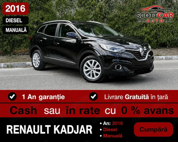 Renault Kadjar 1.5 Diesel 110Cp Manuala I Navi I Garantie 12 Luni I Rate Auto Fara Avans