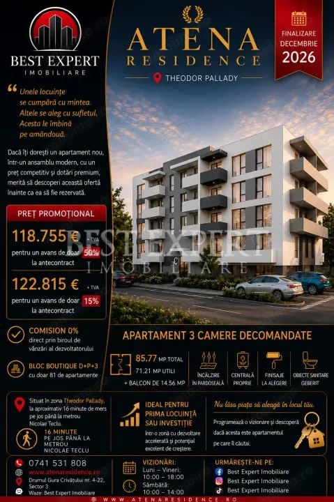 3 Camere |Ansamblu Nou | Parcare Bonus Indiferent de Avans| Încălzire Pardoseala — fotografia 1