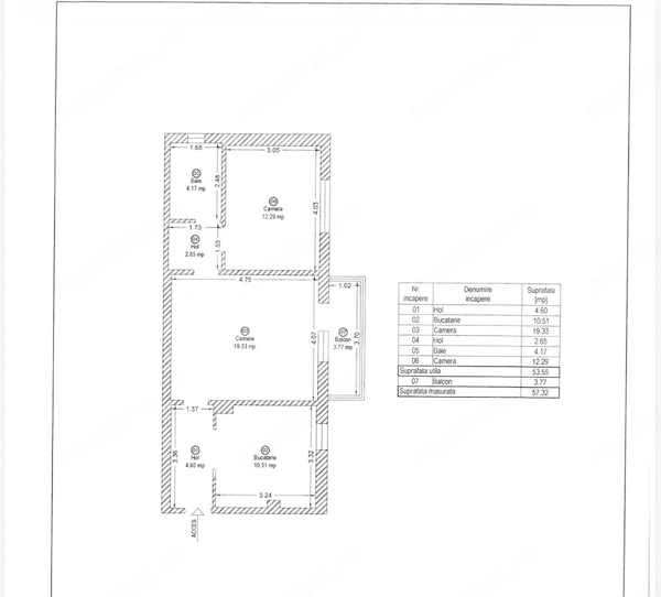 Apartament cu 2 camere, 53.55 mp, mobilat – zona Girocului — fotografia 1
