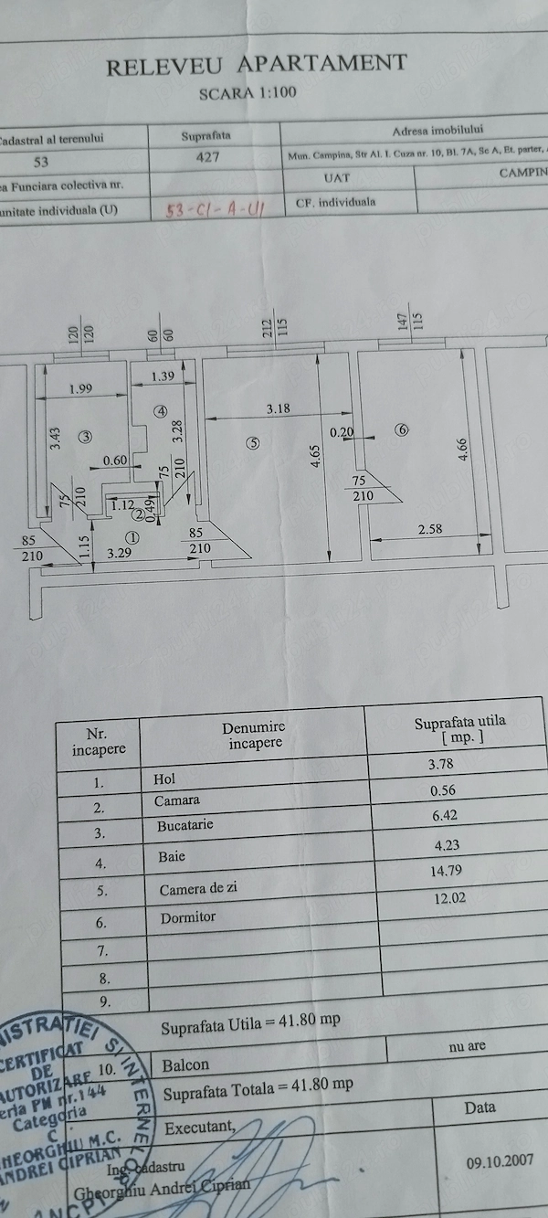 Proprietar Vând apartament 2 camere central Campina — fotografia 1