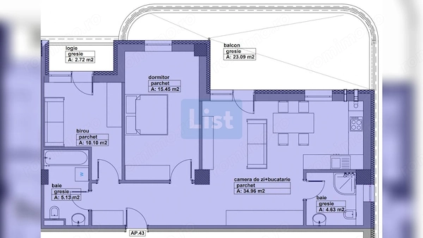 Apartament de vanzare, 3 camere, 111.44mpc, lift, terasa, comision 0% — fotografia 2