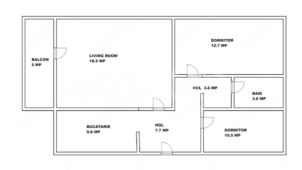Apartament decomandat vanzare3 camere 66 mpu pivnita Mihai Viteazul — fotografia 3