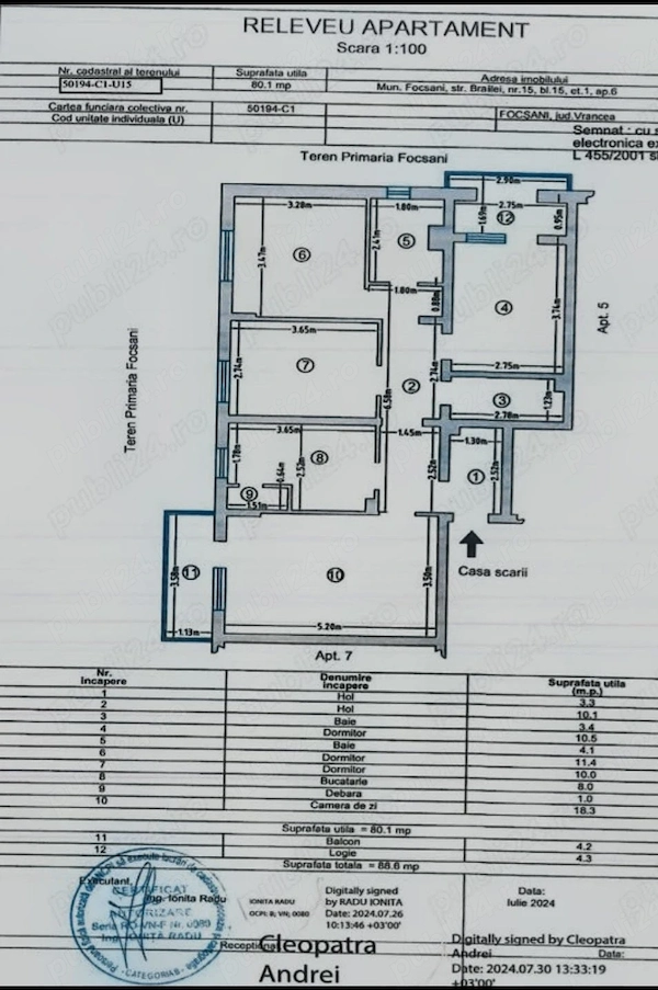 Vand apartament 4 camere, strada Brailei, Focsani — fotografia 3