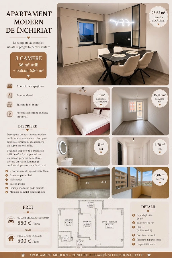 Închiriez apartament cu 3 camere în cartierul Fiald — fotografia 1