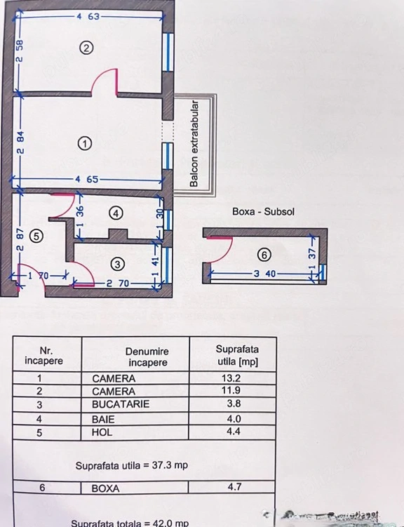 Apartament 2 camere | KM 4-5 | Parter | Boxă 4,7 mp — fotografia 1