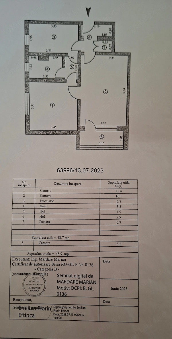 Vând apartament 2 camere, Micro 17, etaj 3 4 — fotografia 1