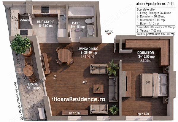 2 camere, 63 mp, 300 m metrou Nicolae Grigorescu (Ilioara), Park Lake — fotografia 1