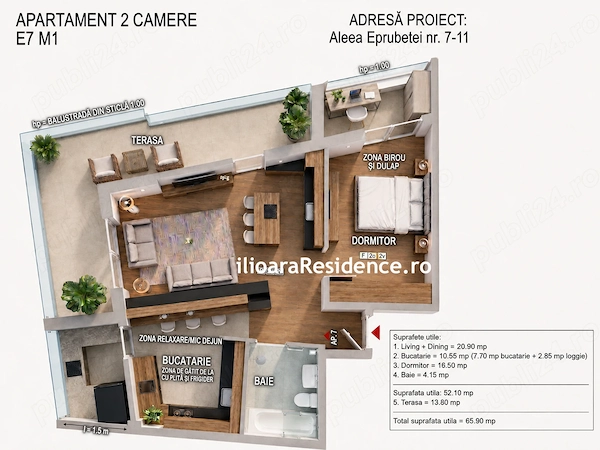 2 camere, 65 mp utili, 300 m metrou Nicolae Grigorescu (Ilioara), Park Lake — fotografia 1