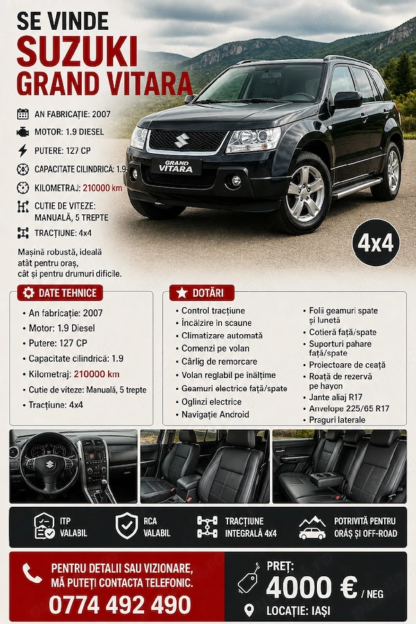 SUZUKI Grand Vitara 2007 — imagine 4