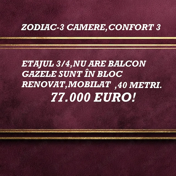 zodiac-3 camere confort 3,etajul 3 — fotografia 1