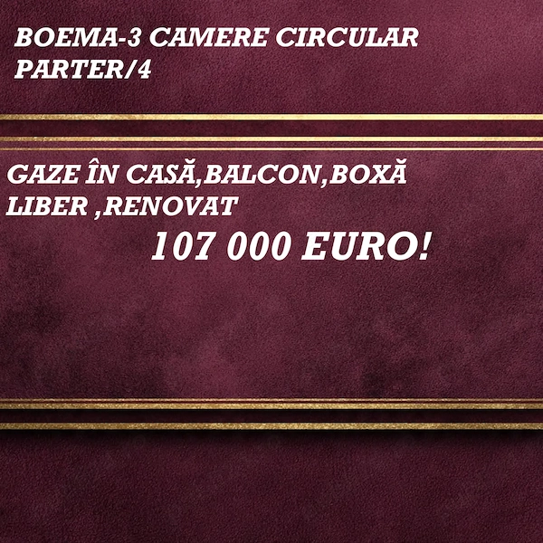 Boema-3 camere circular,parter — fotografia 1