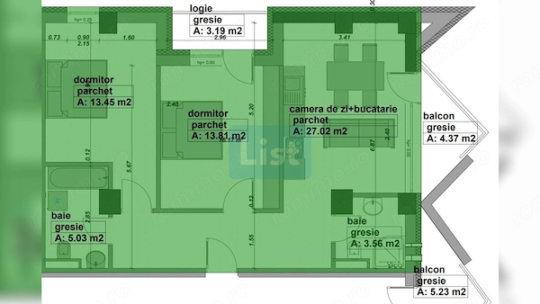 Apartament de vanzare in bloc nou, 3 camere, etaj 2, lift, comision 0% — fotografia 2
