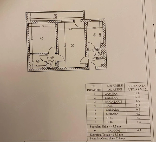 Apartament cu 2 camere, 47.20 mp, zona Nord - Colegiul Nichita Stanescu — fotografia 1