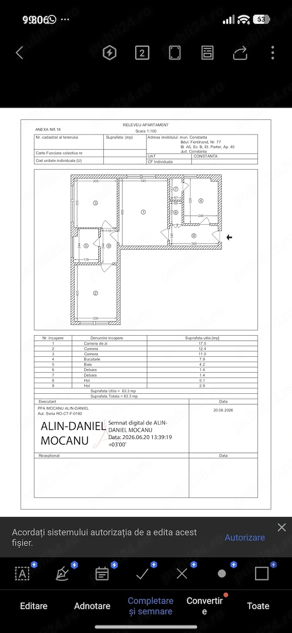 Apartament 3 camere central parter — fotografia 1