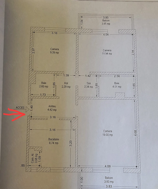 Proprietar ofer spre inchiriere apartament 3 camere Timisoara zona Complex — fotografia 1