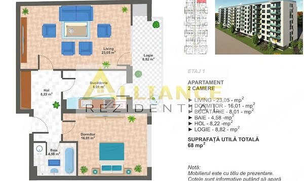 2 CAMERE -68 MP | Ansamblu rezidential NOU | Metalurgiei — fotografia 3