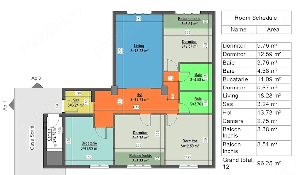 Apartament 4 camere | Ultracentral Zalău | 93,5 mp | etaj 1 | Proprietar — fotografia 1