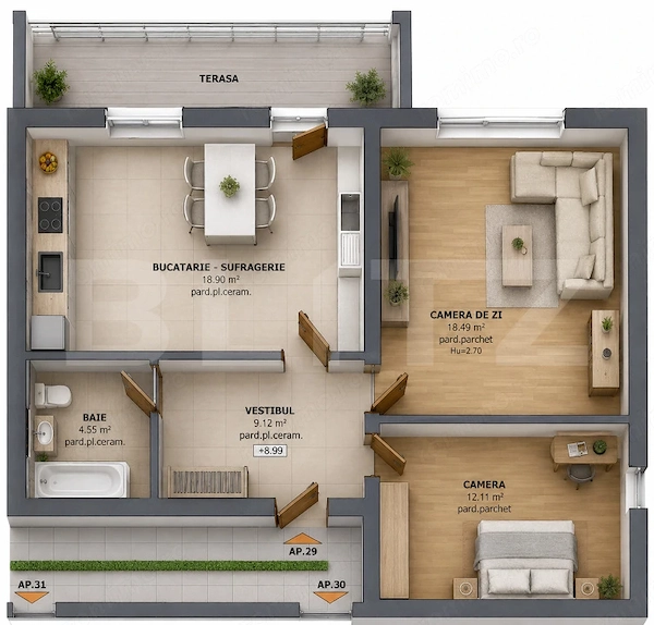 Apartament de Vânzare | 3 Camere | 73,63 mp | Tudor — fotografia 1