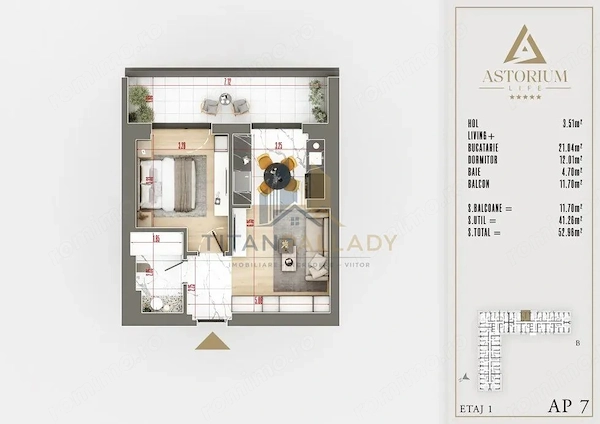 2 Camere Tip Studio ,Design Modern,Mutare Imediata ,Astorium Pallady — fotografia 1
