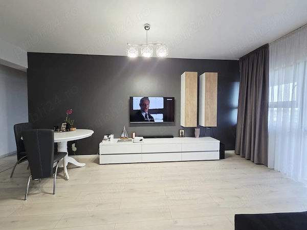 2 camere BLOC NOU 71 mp etaj intermediar vedere catre Dunare mobilat — fotografia 3