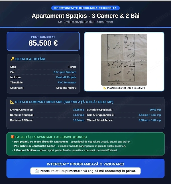 Apartament central, 3 camere decomandate — fotografia 1