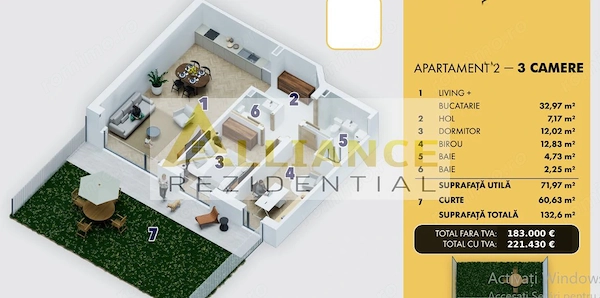 Apartament 3 camere | 13260 mp total | Pret de lansare | Comision 0% — fotografia 1