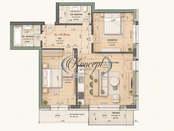 Apartament cu 3 camere in Terra Gardens, Cluj-Napoca — fotografia 3
