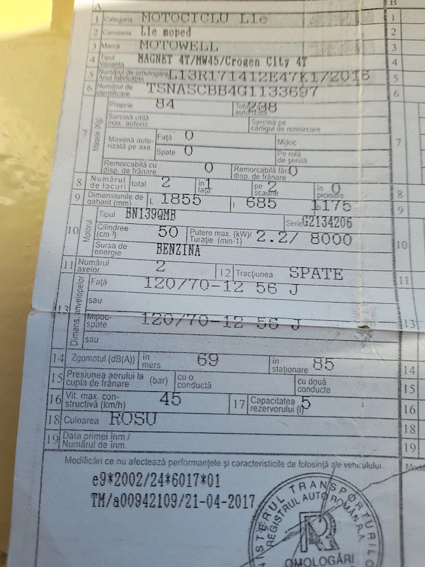 Vând scuter MotoWell Crogen City 50cc (4T) - 2017 - întreținut exemplar