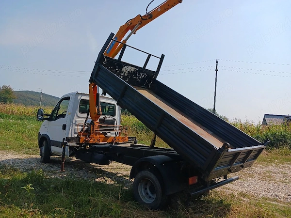 iveco 65c18 basculabil trilateral cu macara