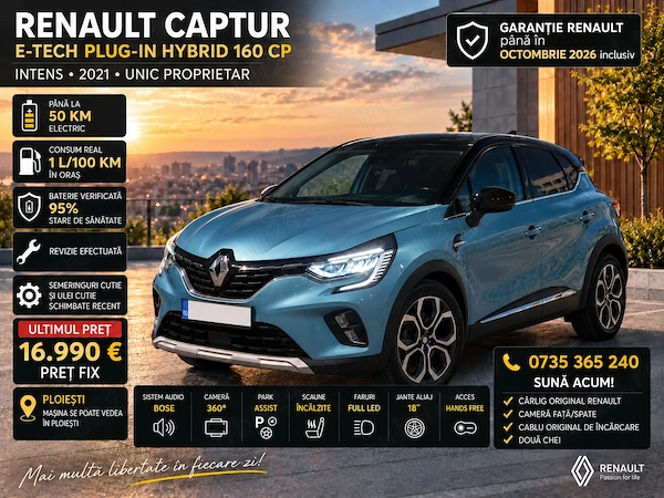 Renault captur intens e-tech plug-in hybrid 160 cp