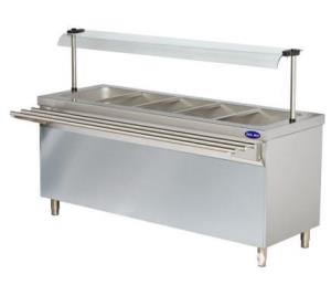 Bain marie cu spatiu depozitare, geam si drum tavi 5* gn 1/1 - clr.75.bteb718f