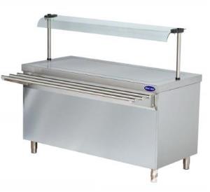 Masa lucru inox cu dulap incalzit, geam si drum tavi