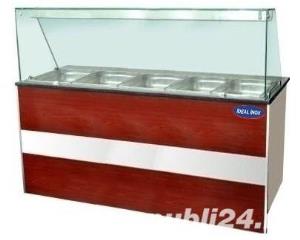 Salad bar cu spatiu depozitare, geam si drum tavi – lux