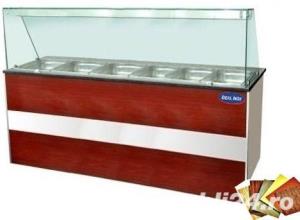 Bain Marie cu spatiu depozitare, geam si drum tavi 6*GN 1/1 - LUX
