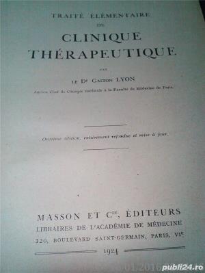 Traite elementire de clinique therapeutique , Paris, 1924 - imagine 2