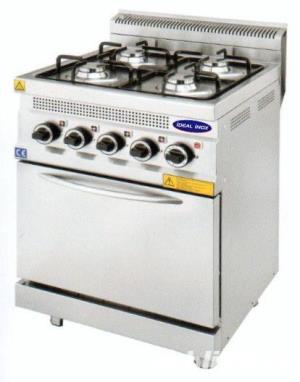 Aragaz profesional cu 4 focuri si cuptor