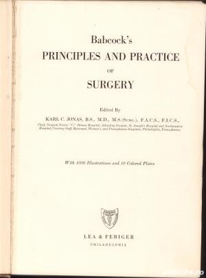 Babcock's Principles and practice of Surgery, Jonas , 1955 - imagine 2