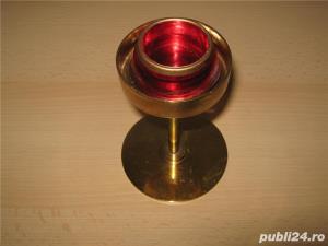 Sfesnic, suport lumanare alama masiv, vintage